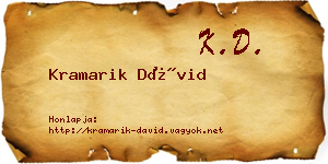 Kramarik Dávid névjegykártya
