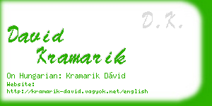 david kramarik business card